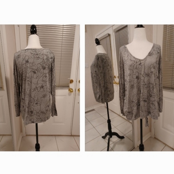 Reitmans Tops - 4/$40 Gray Floral Long Sleeve Tee - Size XXL